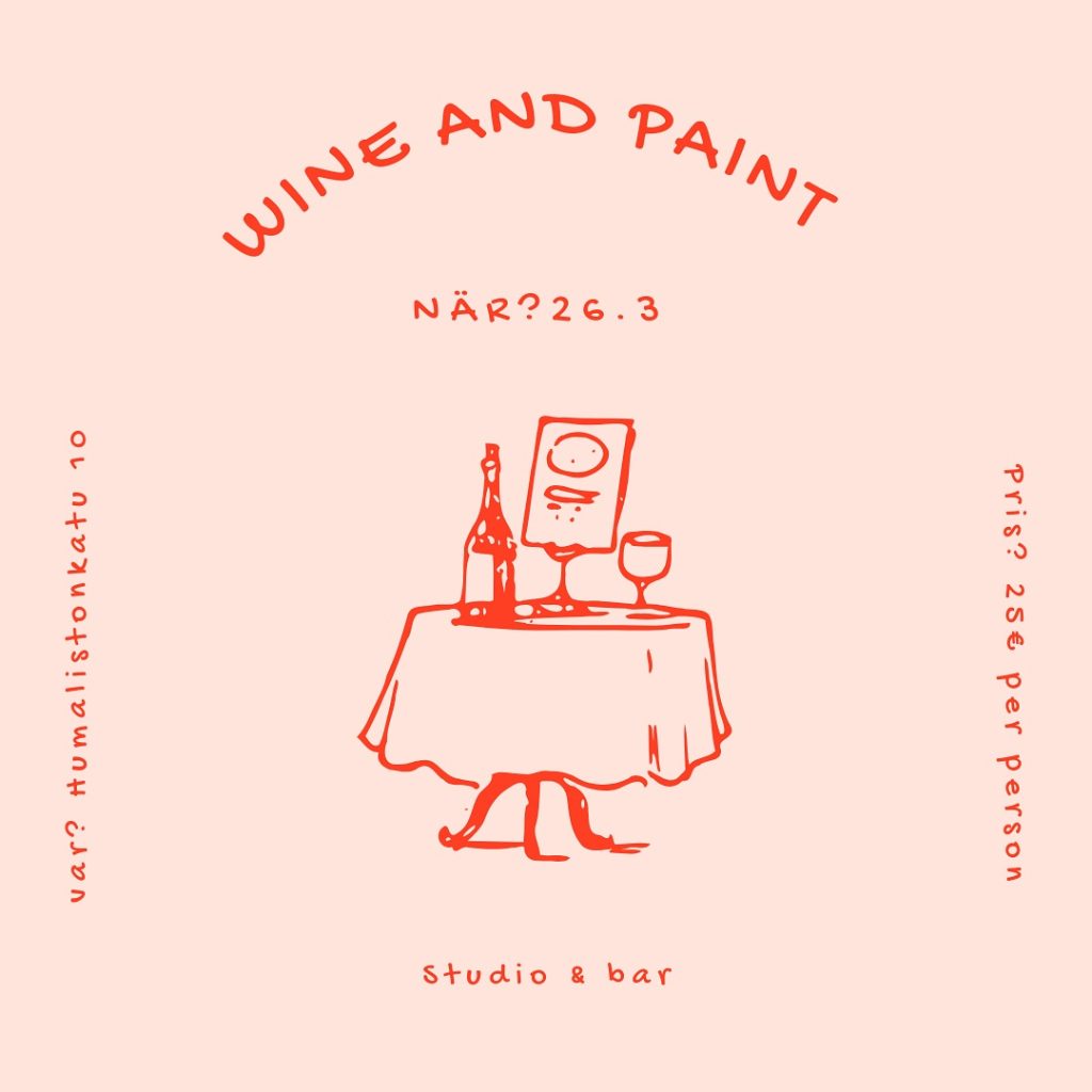 Wine & Paint den 26.3 på Studio & Bar med Merkur