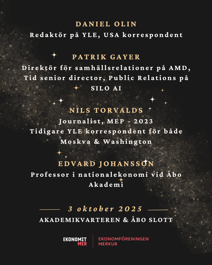 Merkur 90 år - Merkur Lectures in Business och jubileumsfest "Mot en bättre framtid - Finland i Europa”.